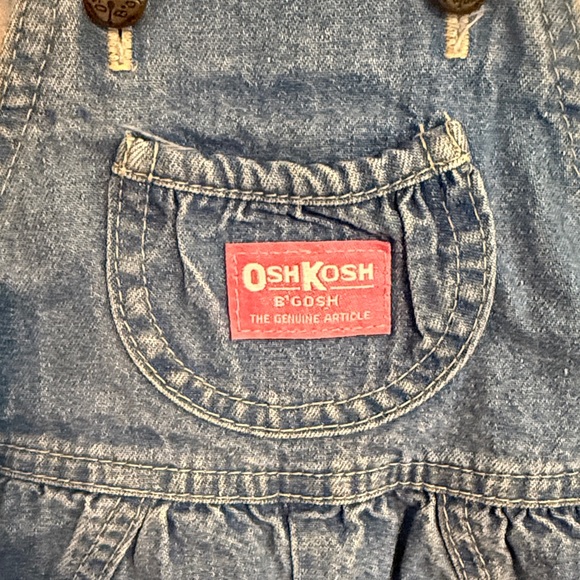 Vintage 90s OshKosh B'gosh Classic Blue Toddler Girl Overalls - Picture 2 of 7